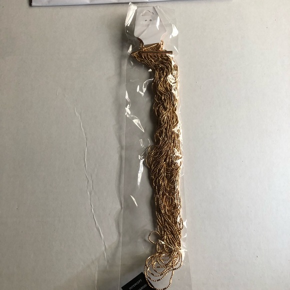 NWT Multi-Row Italian Waterfall Necklace in Goldtone. - Picture 14 of 15